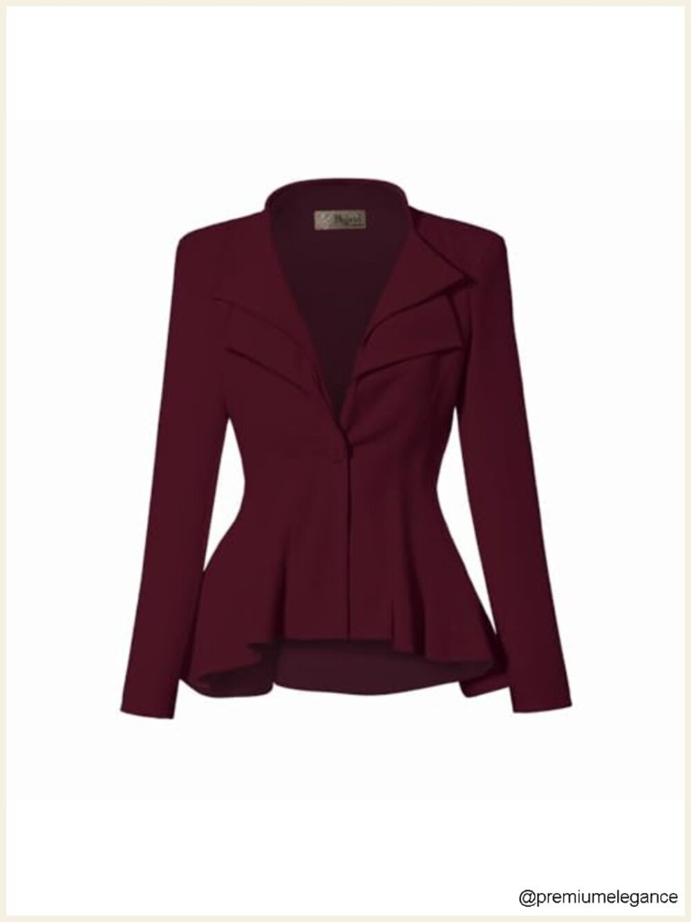 Ultra Stretch Office Blazer Double Notch Lapel Shoulder Pads Work